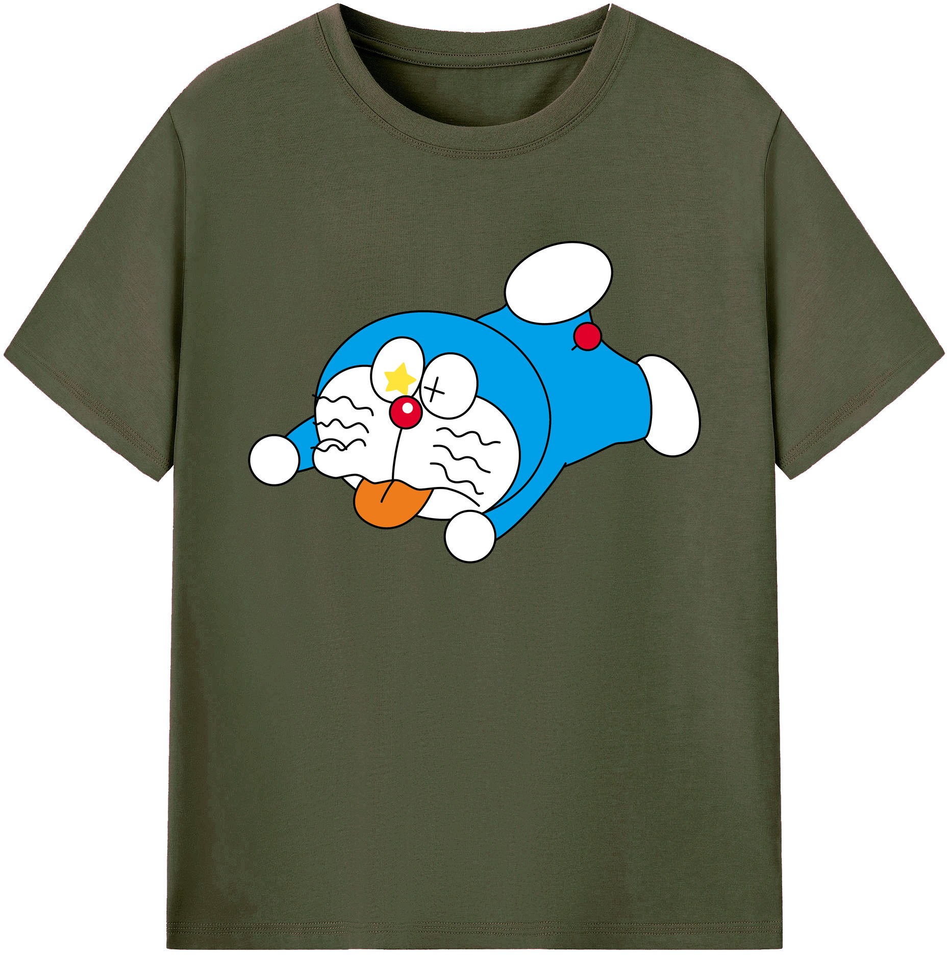 （画像用） ドラえもん Doraemon 綿100％ メンズ半袖Tシャツ｜肌触りやわらか＆通気性